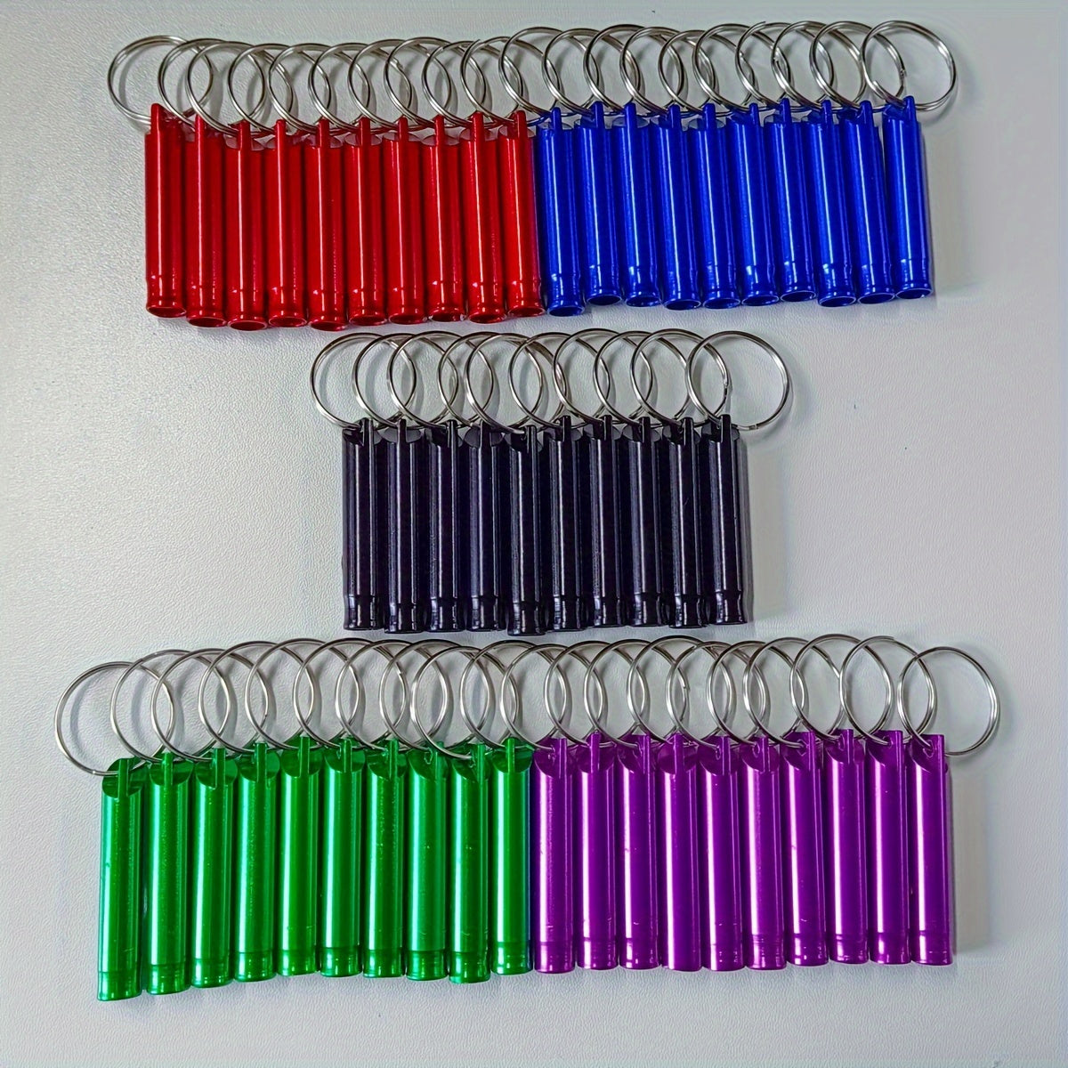 50 PCS Set Aluminum Alloy Emergency Survival Whistles with Keychains - Multicolor Loud Whistles for Camping, Hiking, Sports, Dog Training, and Outdoor Activities - Durable