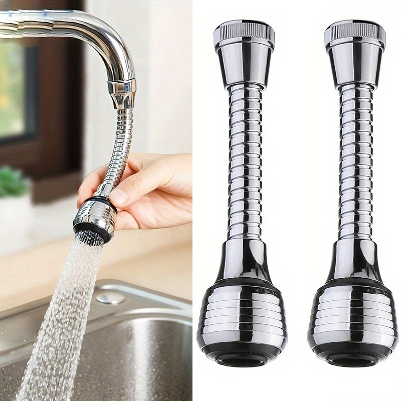 2PCS Set 360° Swivel Faucet Extender with Dual Spray Mode ( Jet & Spray) - Splash-Resistant Anti-Splash Design, Tool-Free Installation, Heavy-Duty ABS Elbow Suitable for Bathroom Sink, Kitchen Faucet - Compatible with Most F