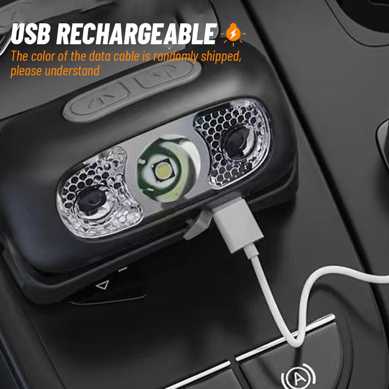 2 PCS Set Bright LED Camping Headlamp Adjustable Angle,3 Lighting Modes, Portable Work Lamp, ABS Material, Night Lighting Lamp for Fishing ,Hiking, Camping, Backpacking, USB Rechargeable Headlight