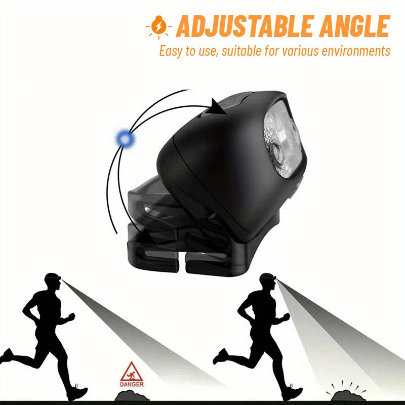 2 PCS Set Bright LED Camping Headlamp Adjustable Angle,3 Lighting Modes, Portable Work Lamp, ABS Material, Night Lighting Lamp for Fishing ,Hiking, Camping, Backpacking, USB Rechargeable Headlight
