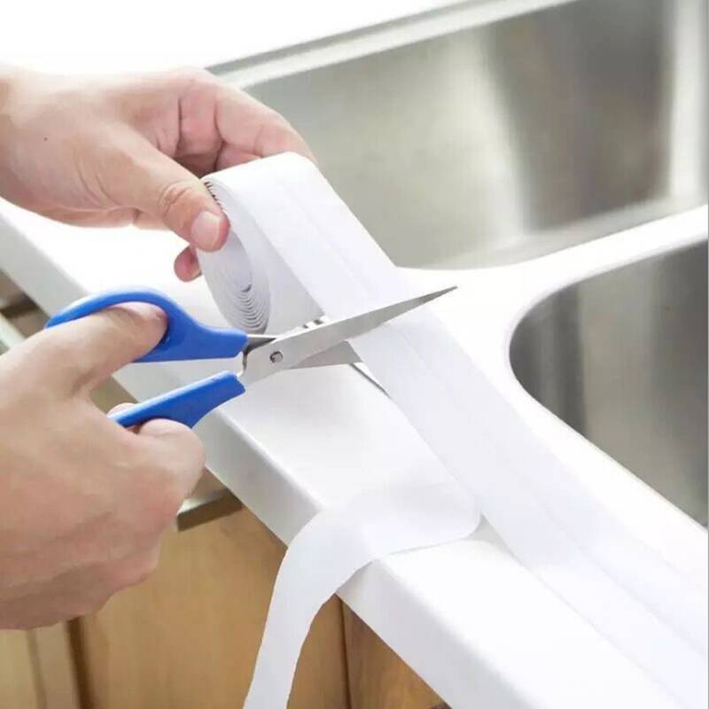 5M Super Adhesive Waterproof White Self-Sealing Strip Tape, Washbasin Bathtub PVC Material, for Kitchen, Bathroom, Toilet, Living Room, Home Appliances, Household Items | Seamless Sealing Strip | Durable Sealant Strip