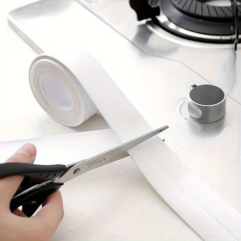 5M Super Adhesive Waterproof White Self-Sealing Strip Tape, Washbasin Bathtub PVC Material, for Kitchen, Bathroom, Toilet, Living Room, Home Appliances, Household Items | Seamless Sealing Strip | Durable Sealant Strip