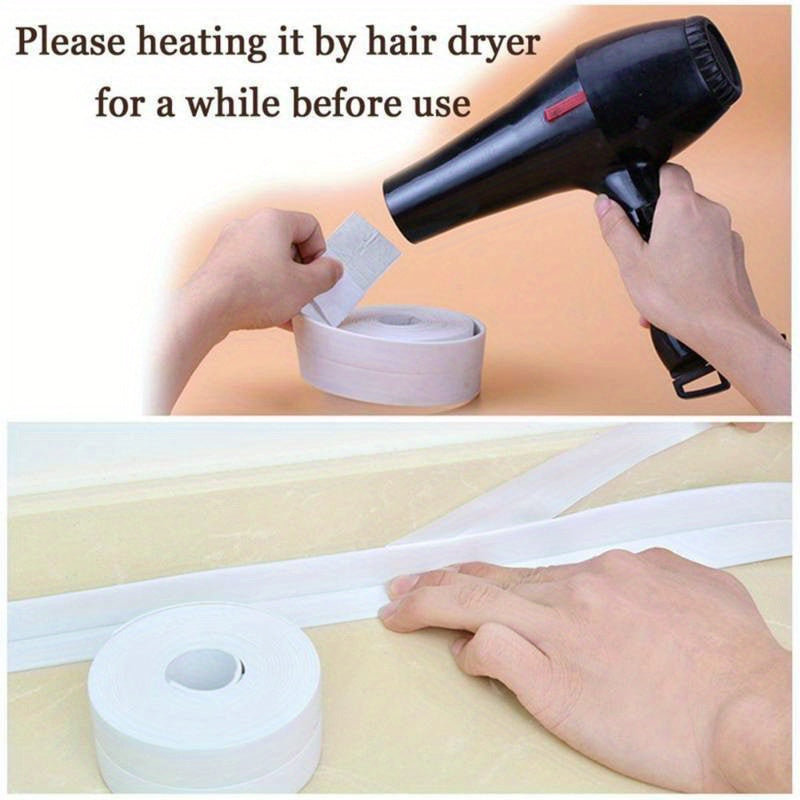 5M Super Adhesive Waterproof White Self-Sealing Strip Tape, Washbasin Bathtub PVC Material, for Kitchen, Bathroom, Toilet, Living Room, Home Appliances, Household Items | Seamless Sealing Strip | Durable Sealant Strip