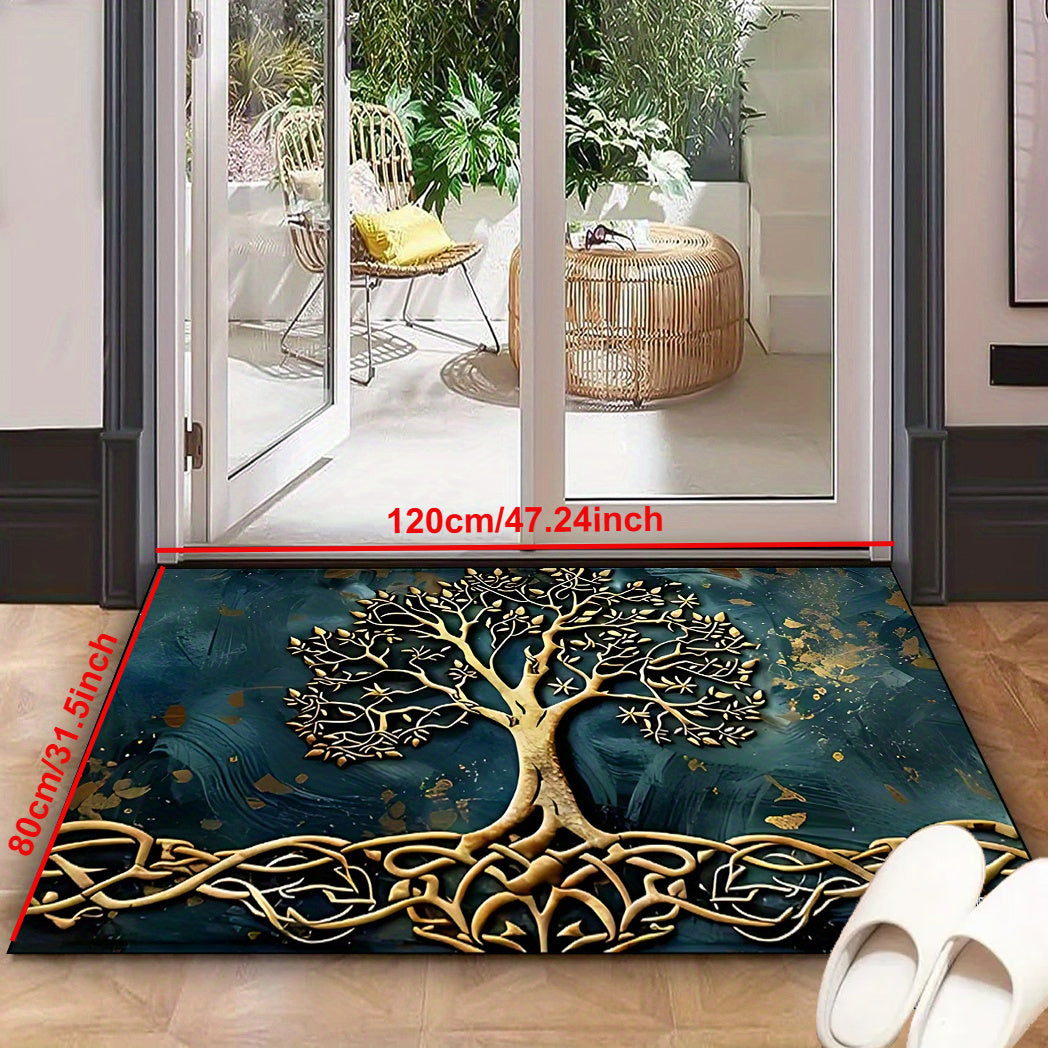 *TREE OF LIFE* Welcome Mat - Non-Slip, Washable Entrance Mat for Home Decor | Perfect for Living Room, Bedroom, Laundry | Durable & Versatile