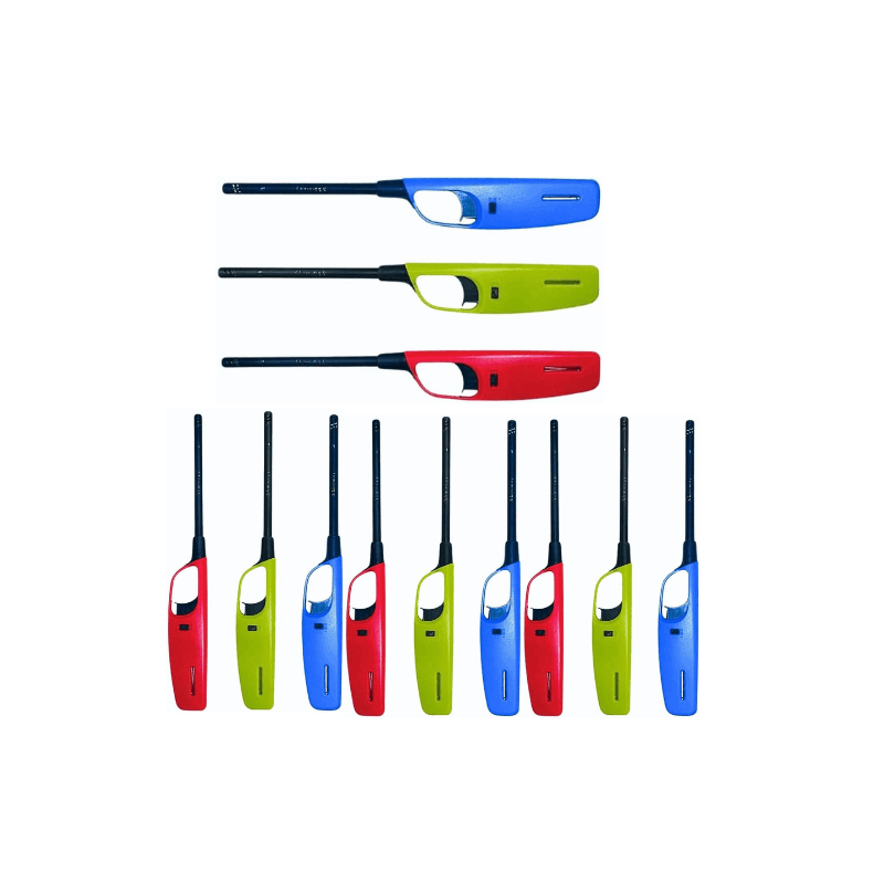 3 PCS Set  Large Refillable BBQ Gas Lighters, Safety Flame, Random Colors, Suitable for Kitchen, Barbecue, Candles, Camping, Cooking, BBQs & Fireworks