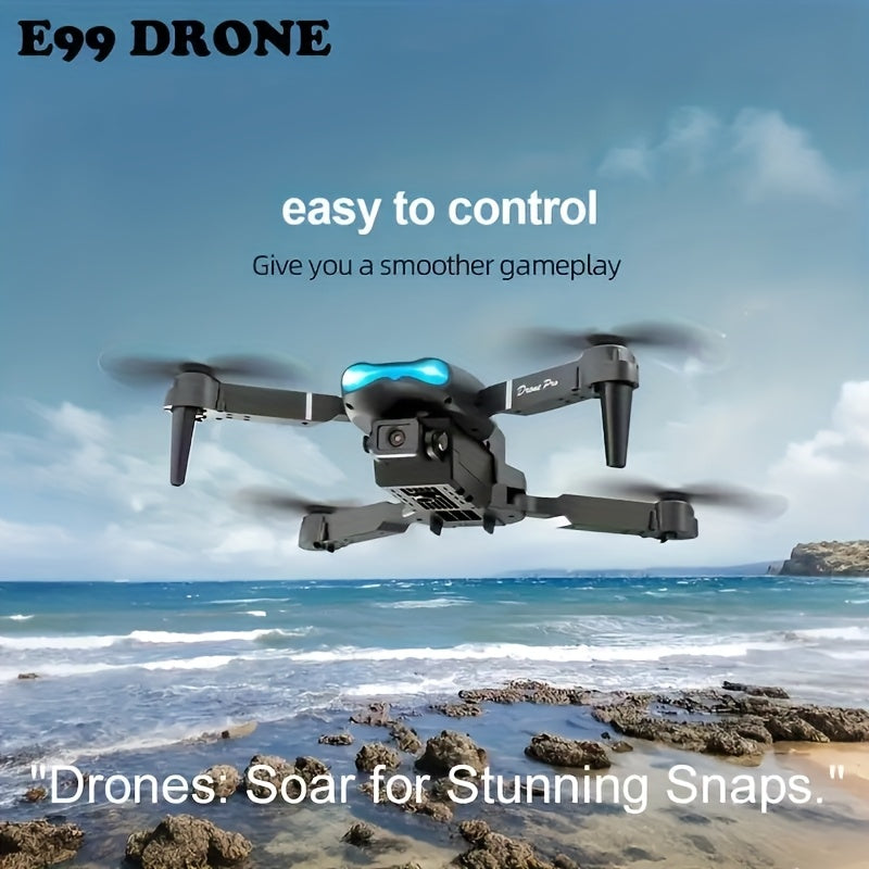 Popular in Tik-Tok E99 Pro Folding Drone with Altitude Hold for Stable Flight, Easy to Operate, Suitable for Beginners and Aerial Photography Enthusiasts, Features Wi-Fi Function, Optical Flow Hovering, Indoor/Outdoor Foldabl