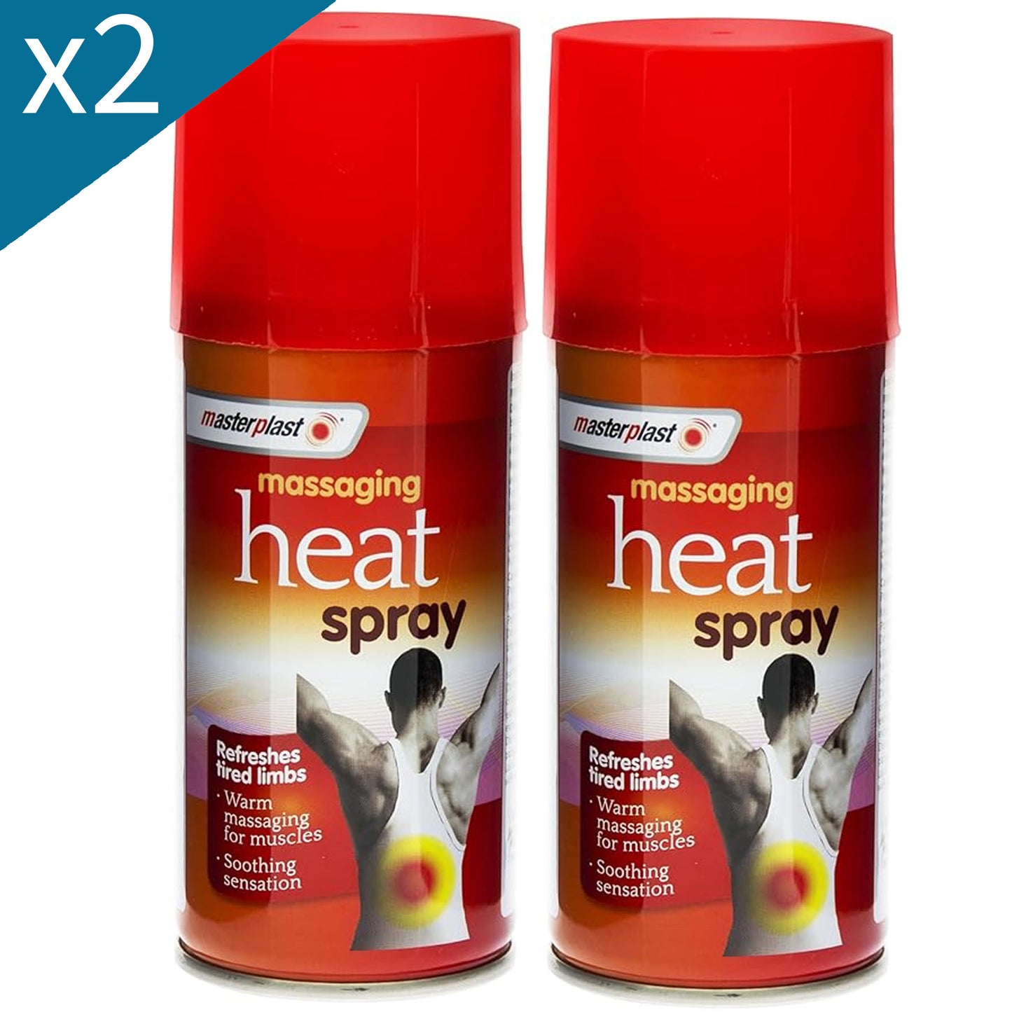 2  PCS Set Master Plast Heat Massaging Warming Solution 150ml Body Comfort Heat Formula for Muscle Massage, Pain Relief Relaxation & Active Lifestyle Care Sports Activities