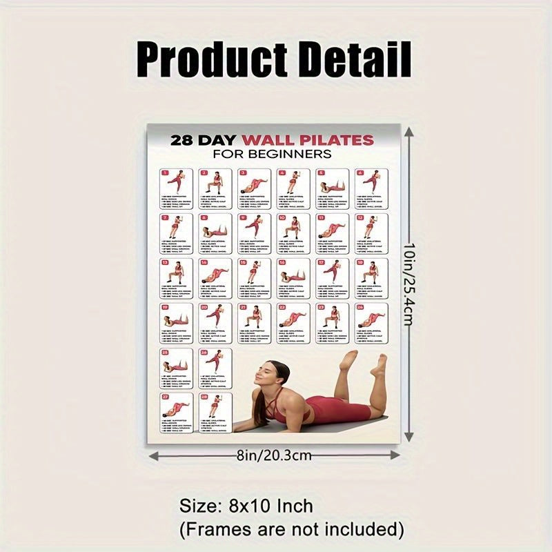 3 PCS Set Home Gym Pilates for Beginners: 28-Day Workout Planner with Step-by-Step Illustrated Exercises - Frameless Yoga Guide Suitable for Home Gym, Studio, Bedroom - Detailed Pilates Routines & Progress Tracker for New Cli