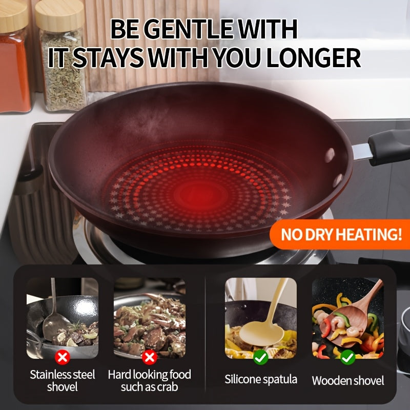 24cm Cast Iron Skillet Nonstick Fry Pan, Induction Compatible, Lightweight Smokeless Frying Pan for Gas & Smooth Surface Stovetops, for Steak, Pancakes, Breakfast Cooking Kitchen Accessories