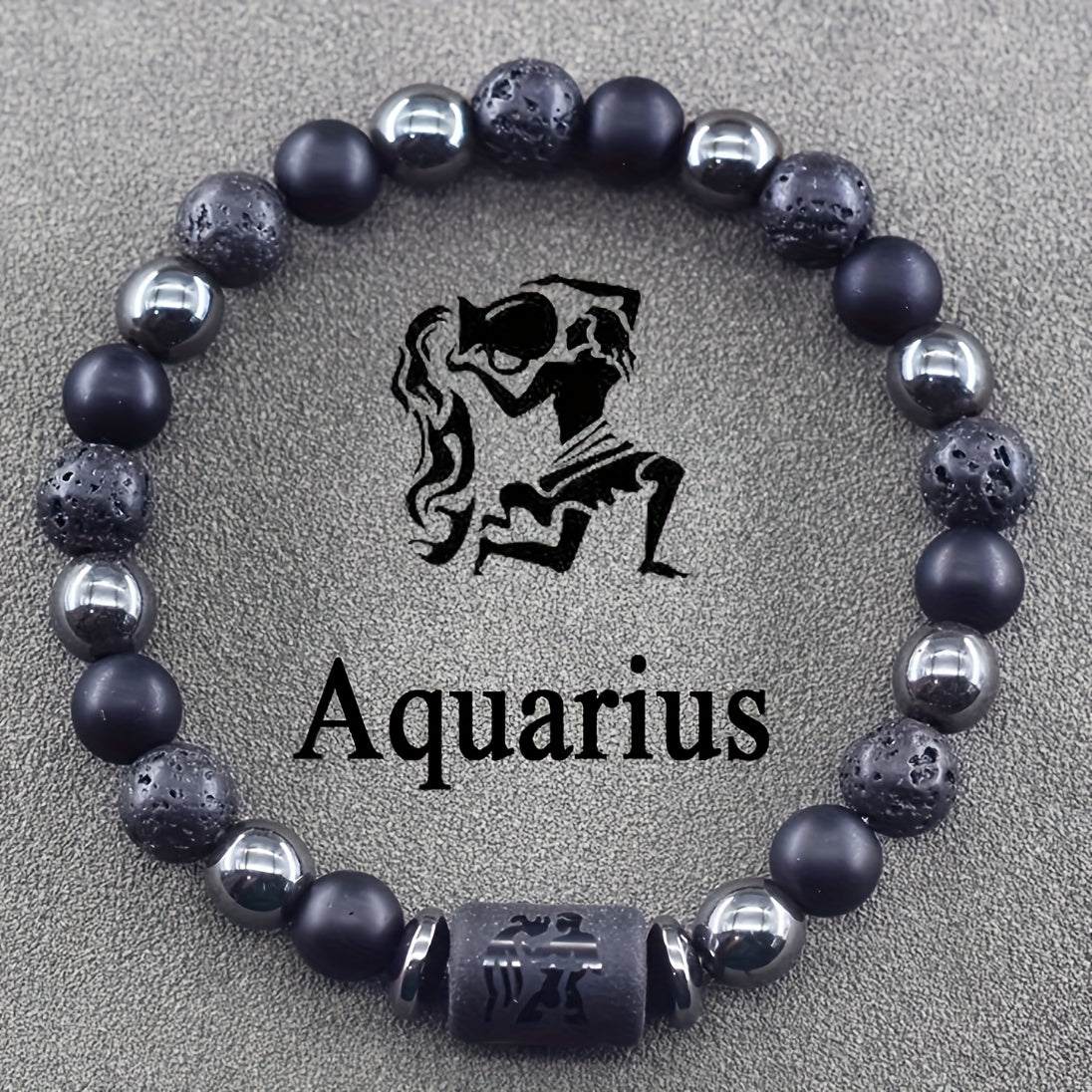 12 pcs The 12th Horoscope Months of Zodiac Natural Stone Beaded Bracelet, a Blessing Bracelet for Couples and Friends, Suitable as a Birthday Gift for Men and Women Jewelry Accessories
