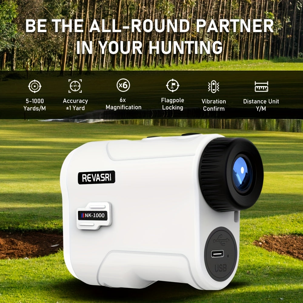 Golf Rangefinder with Slope And Pin Lock Vibration, External Slope Switch for Golf Tournament Legal, Rangefinders with Rechargeable Battery 914.4meter Laser Range Finder