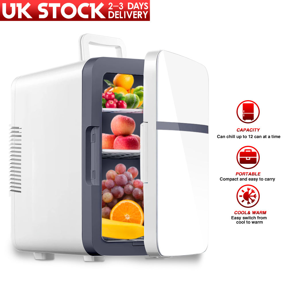 10L Mini Fridge Car Refrigerator Portable Freezer Cooler and Warmer Storing Skincare Cosmetic Food Drink, Ideal for Car, Home, Office, Dorm