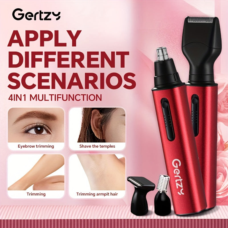 4-in-1 Grooming Kit, USB Rechargeable Electric Nose Hair Trimmer, Beard Trimmer, Eyebrow Trimmer, Sideburns Trimmer, Nose Hair Remover for Men Women, Men's Ear And Nose Trimmer