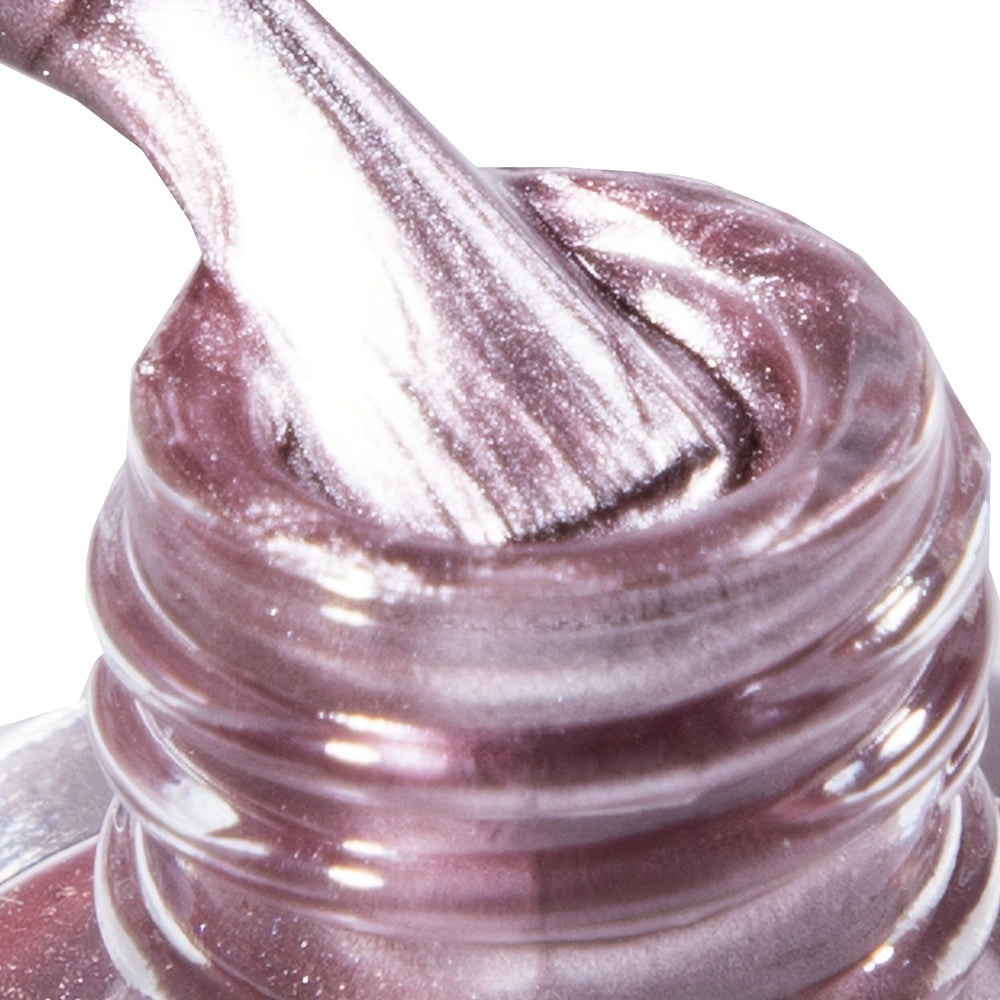 NEW Metallic Mirror Rose Golden Nail Polish 12Ml, High Gloss, Naturally Air-Dry Fast, Cyberpunk Style Metallic Nail Polish, Suitable for Various Festive Parties, Creating a Luxurious Metallic Manicure