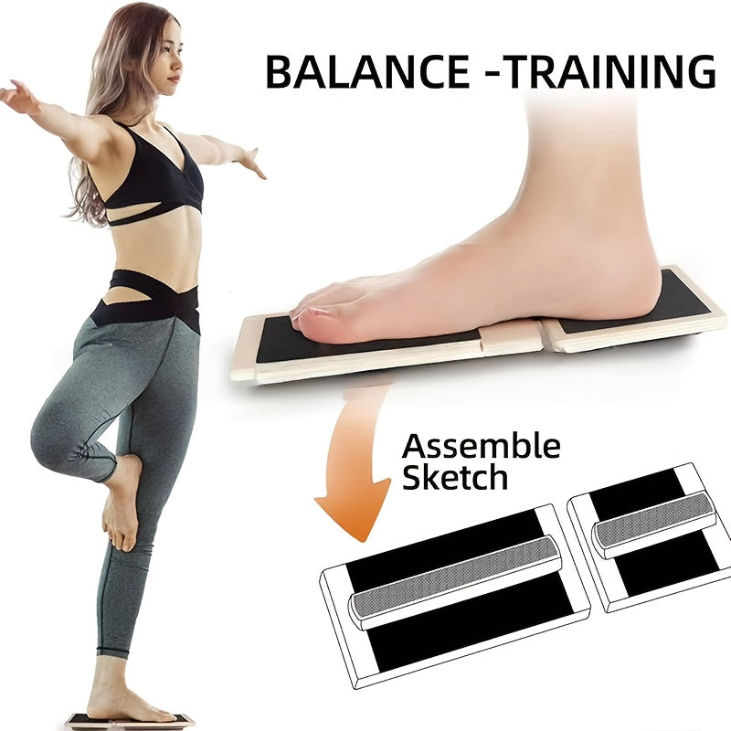 NEW Home Gym Ankle Balance Board for Strengthening & Stability Training - Wood Ankle Trainer with Single Leg Support, Foot Stretching Device Suitable for Pilates, Yoga, Physical & Gym - Unisex Ankle Stabilizer Board