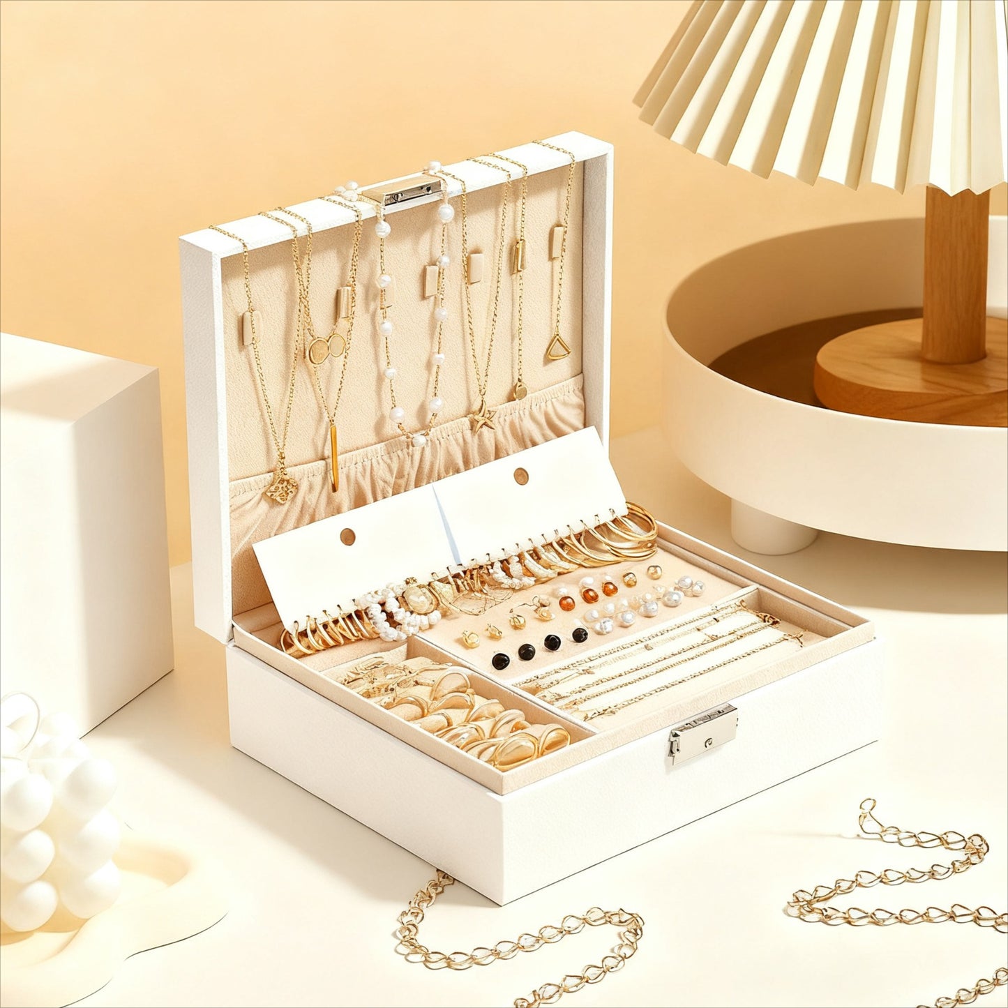 86 PCS Set Women's Jewelry Set | Retro Elegance with Imitation Pearl Flower, Geometric Line Rings, Large C-shaped Earrings, Butterfly, Five-pointed Star, Heart Circular Pendant Necklace - Perfect for Daily Outfits and Festiva