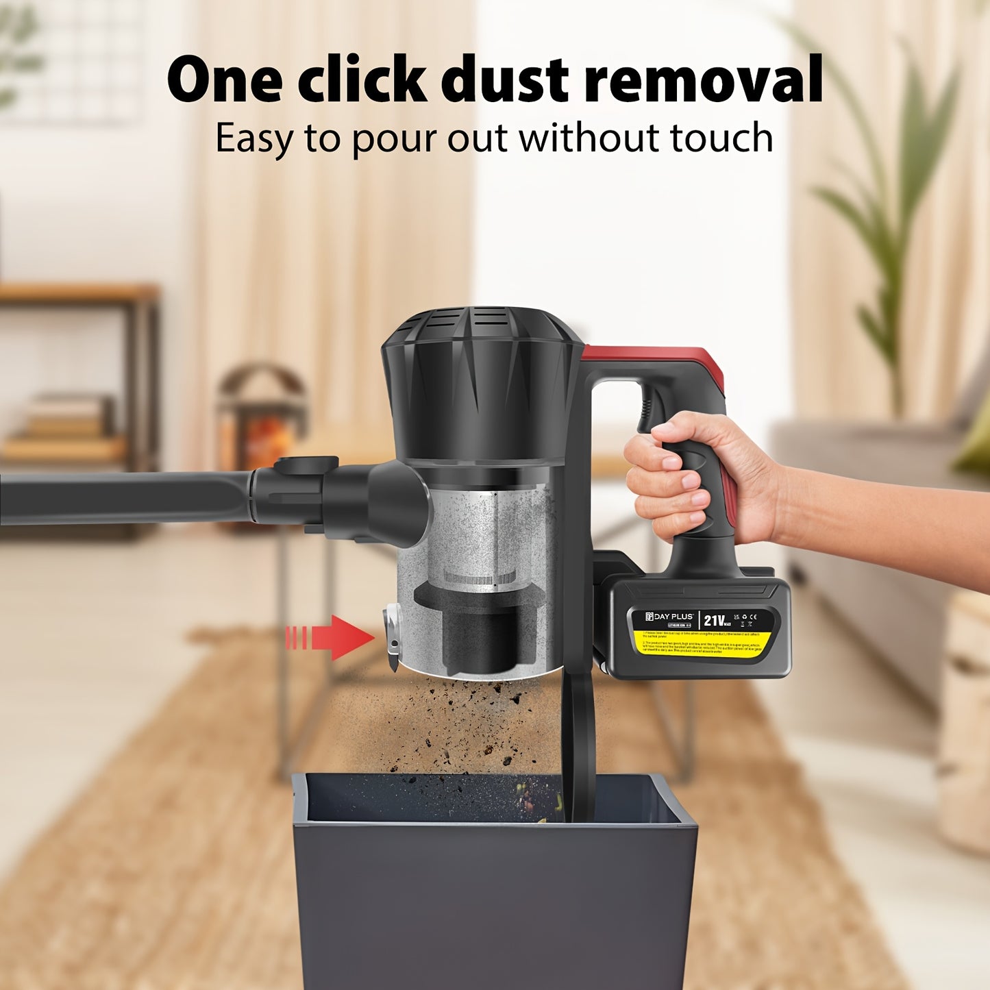 Stick Vacuum Cleaner, Cordless Household Vacuum Cleaner 3-In-1, Multifunctional Car Portable Vacuum Cleaner, Powerful Suction High-Power Vacuum Cleaner, Lightweight And Detachable.