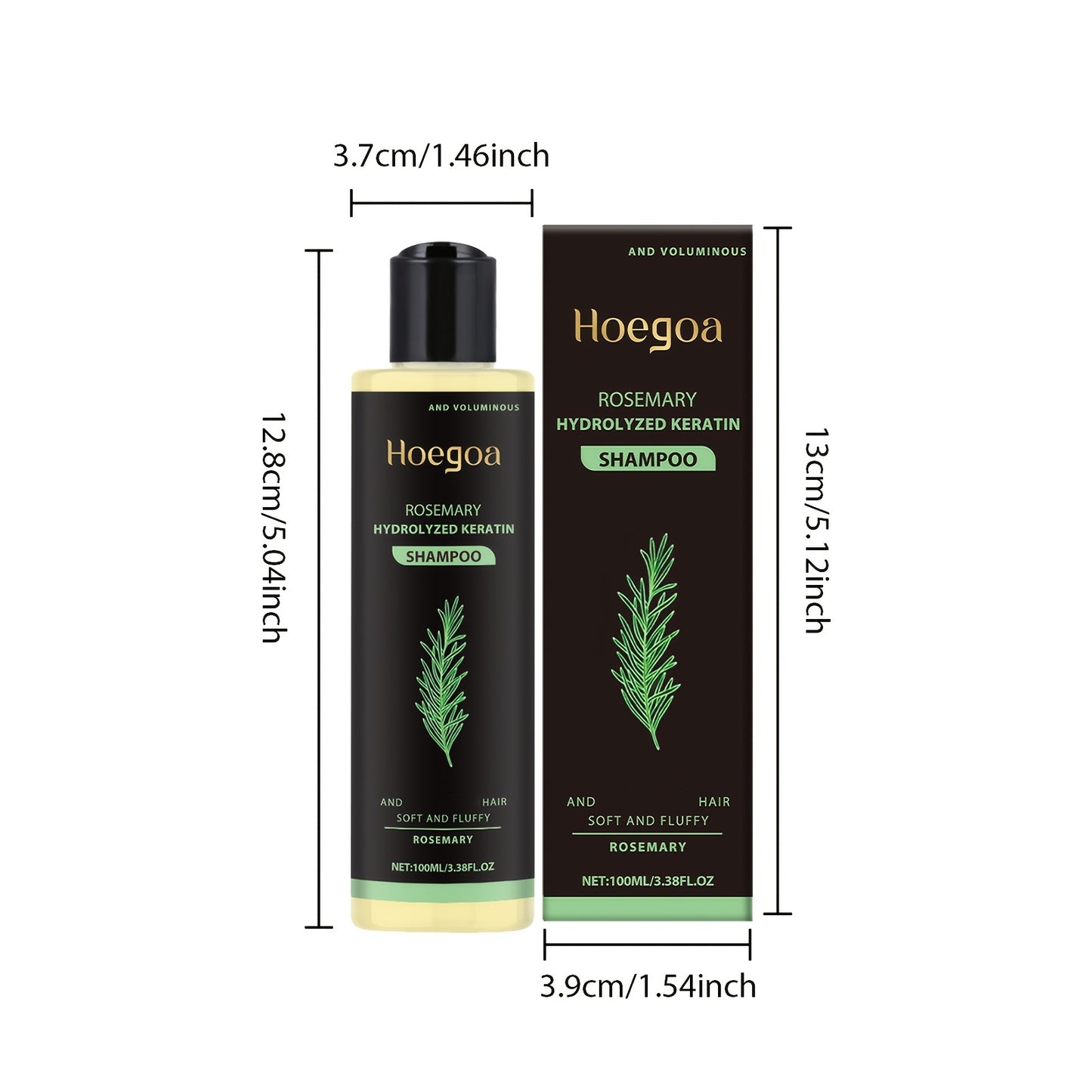 2 Bottles Set Rosemary Thickening Shampoo | Cleans and Strengthens Fragile Hair, Contains Rosemary Extract and Vitamin E, Deep Cleaning, Mild Moisturizing, Plump Herbal Essence, Suitable for All Hair Types