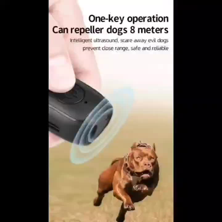1pc Mini Soundwave technology Dog Repeller, Black - Suitable for Indoor & Outdoor Use, Anti-Barking with LED Light for Night Visibility, Portable and Compact