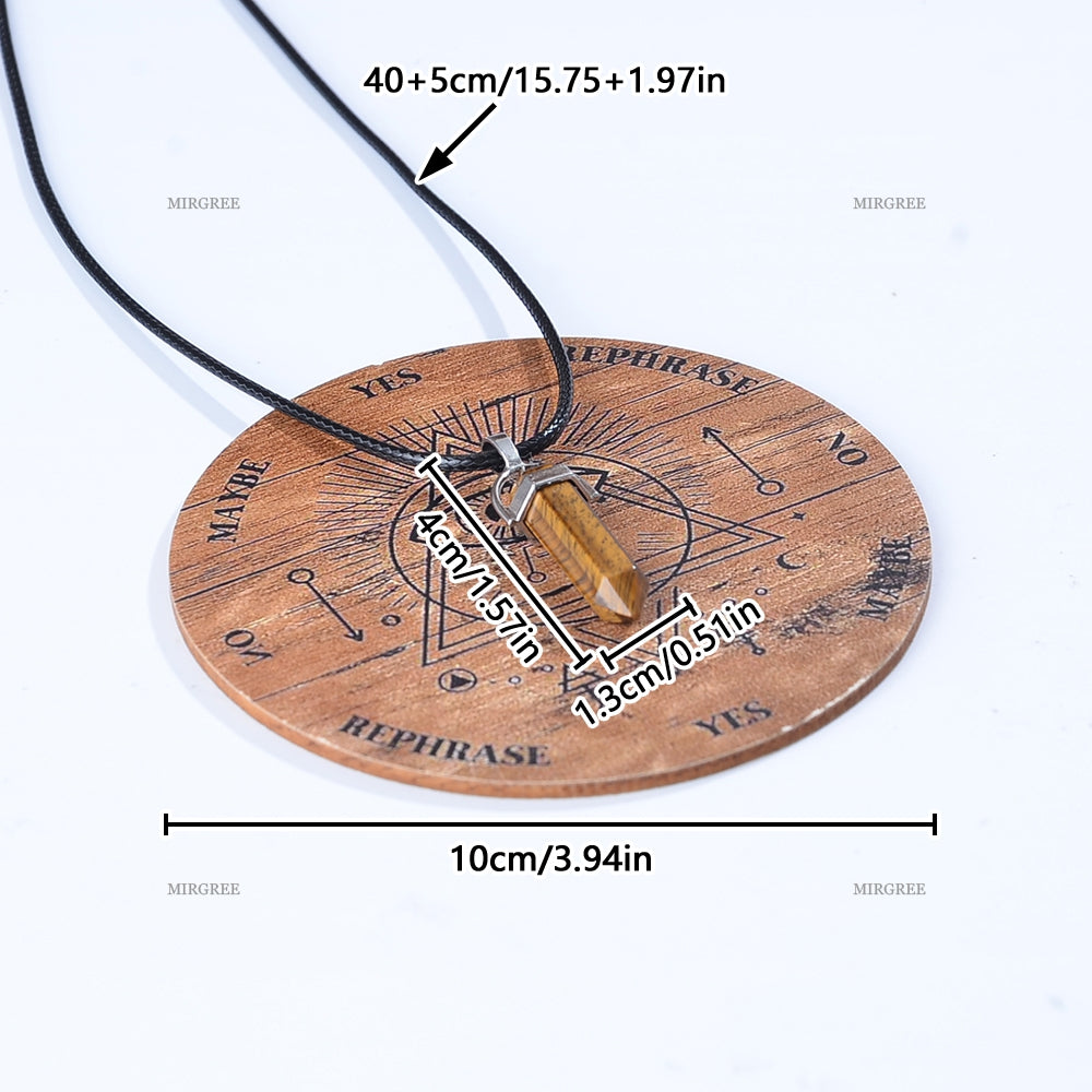 2 PCS Set Pendulum +Wooden Divination Board Helps with Spiritual Journey, Mysterious Tool for Witchcraft, Witchcraft, Mysticism and Intuitive Decision Making, Gift for Soul Explorers