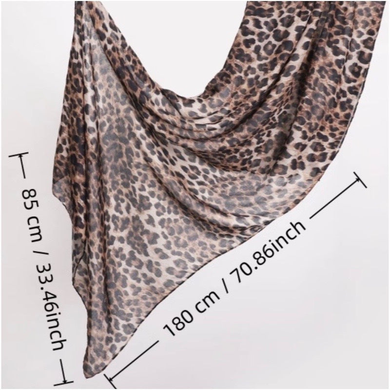5 Colors Luxury Leopard Scarf - Watercolor, Soft, Elegant - Suitable for Daily Wear Women's Apparel Accessories