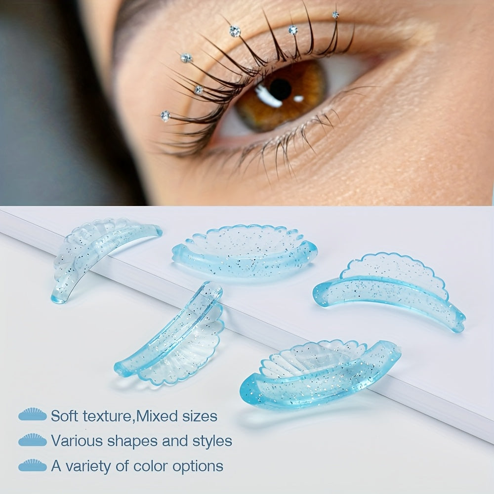 10pcs/5 Sizes Silicone Curler Pad, Shell Lash Lift Rods for Eyelash Curling and Lifting, Self-Adhesive Super Soft Eyelash Lifting Rod, Makeup Beauty Tool