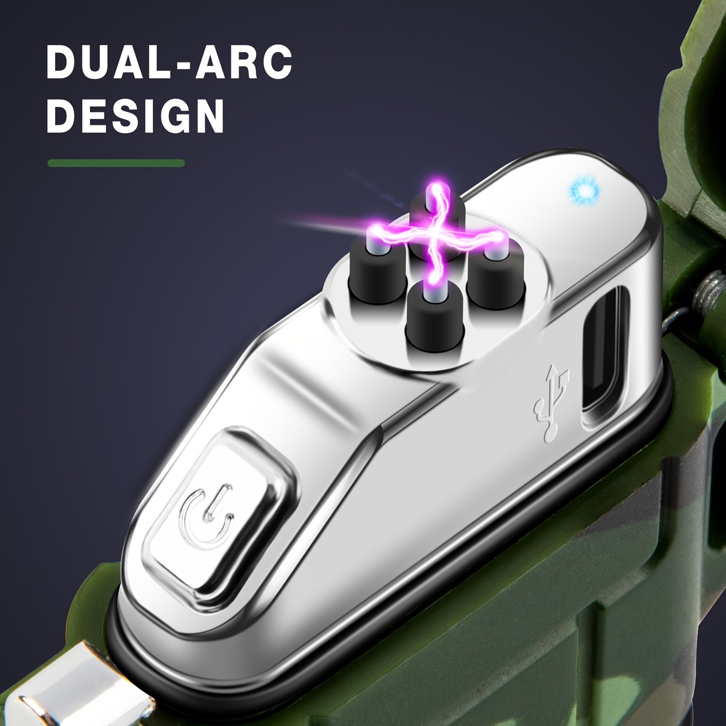 NEW Survival Arc Plasma Lighter Electric Windproof Lighter Rechargeable Flameless Cool Lighters with Whistle for Camping, Survival, Outdoor Adventure, Tactical Outdoor Supplies