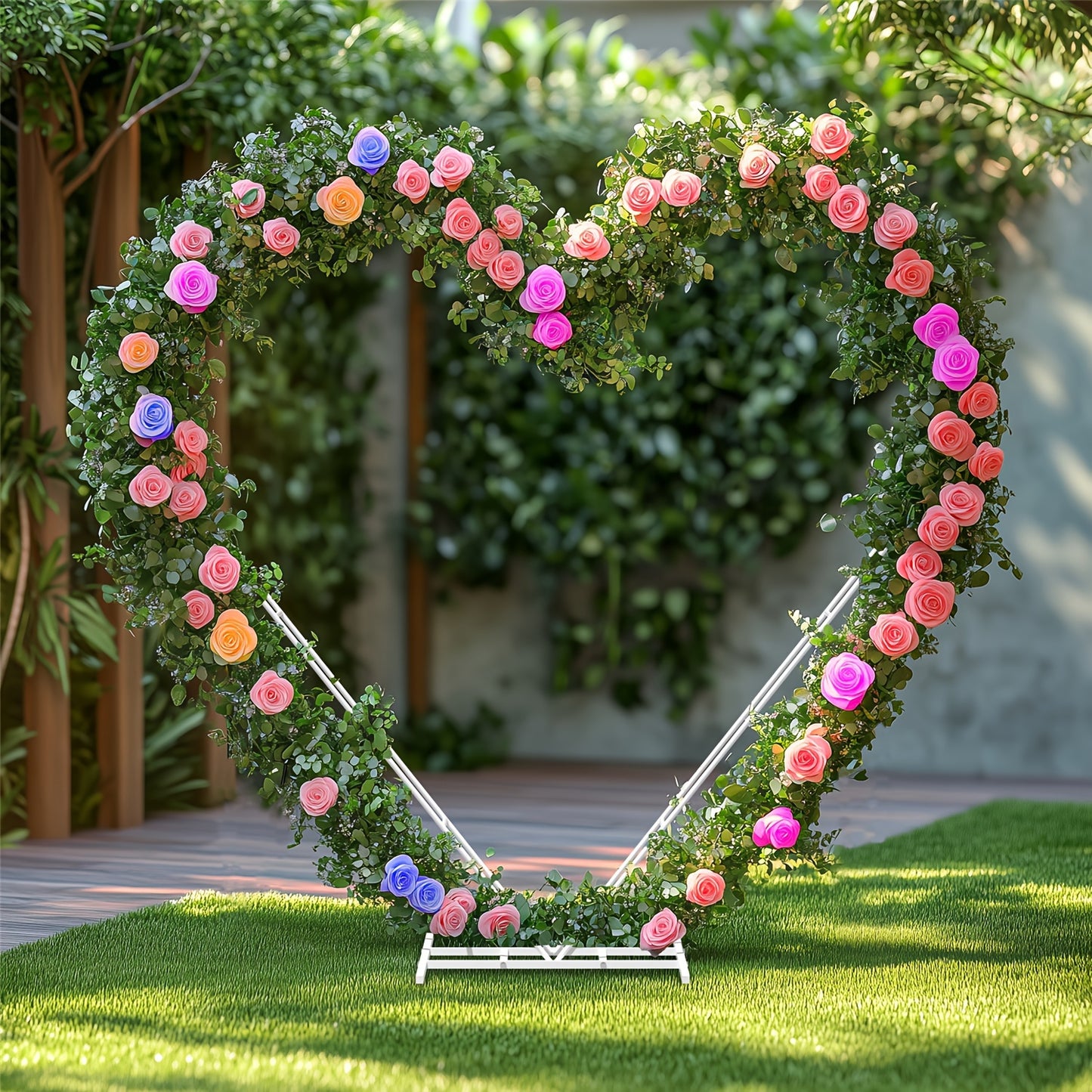 Elegant Heart-Shaped Metal Arch Backdrop - 6.5ft Tall, Rustproof Iron Flower & Balloon Stand for Weddings, Birthdays, Graduations & Youngsters Showers