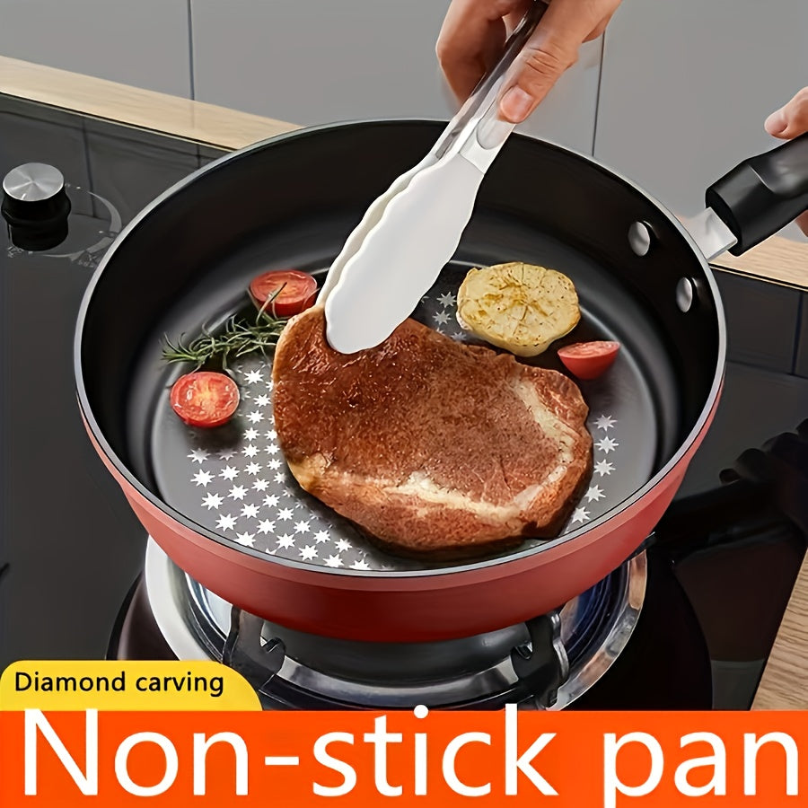 3 PCS Set Frying Pan Set | Non-stick, Heavy-duty, Suitable for Induction Cookers, Safe for Gas/Electric Stoves, Even Heating, Scratch-resistant, Dishwasher Safe, Red, High-Quality Non-stick Pan | Ideal for Home/Hotel/Outdoor
