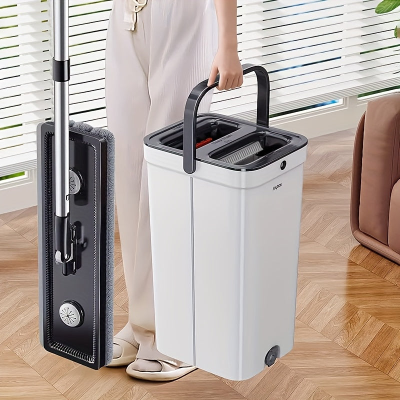 NEW Upgraded Mop and Bucket Set, Floor Cleaning Mop with Twister, Home Mop and Bucket Set with Twister, Long Handle Wall Mop Cleaner, Flat Mop and Bucket System, Cleaning Supplies, Cleaning Tools