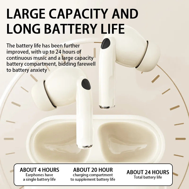 Original Lenovo TWS Wireless Earphones with Advanced Bluetooth 5.4 Chip for Stable Connection& Low Latency Audio. Featuring an Ergonomic In-Ear Design for Secure and Comfortable All-Day Wear, Plus a Large Capacity Charging Ca