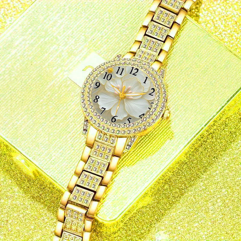 NEW 6 PCS Set Minimalist Quartz Watch & Gift Set - Stainless Shockproof Wristwatch with Matching Necklace, Earrings, Bracelet & Ring - Elegant Digital for Birthdays,, Graduations - Luxury Matching