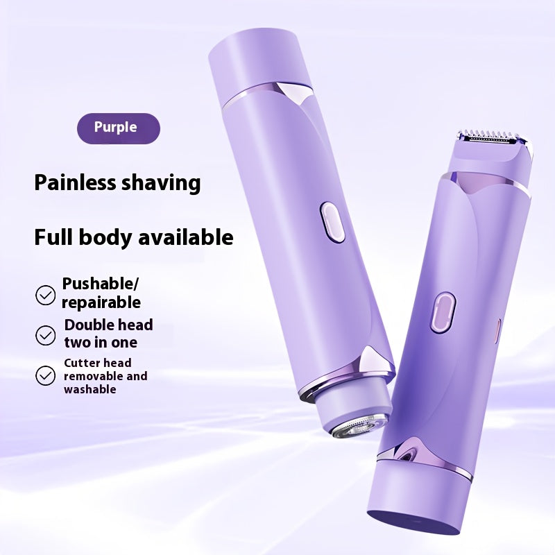 2-in-1 Bikini Trimmer and Electric Shaver Set (Designed for Women) Wireless Dual-use Electric Shaver Set, Suitable for Use on the Face, Lips, Underarms, Legs, and Intimate Areas.