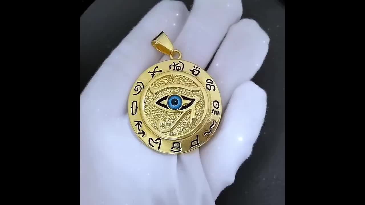 NEW Arrivals Ancient Egyptian The Eye of Horus Pendant Necklace Hip Hop Women Men's Accessory The Eye Of Horus Eagle Head God Eye Necklace Jewelry Accessories