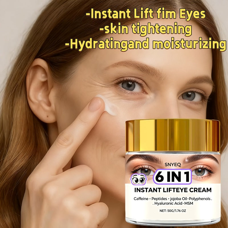 50g/1.76oz Instant Wrinkle Cream - 6-in-1 Formula with Caffeine, Collagen, Hyaluronic Acid, Peptides & Multipeptide Complex - Hydrating Moisturizer for Face, Forehead, Cheeks, Lips Lines - Visible Smoothing Effect for