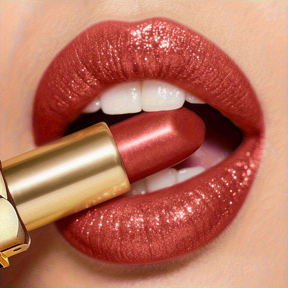 NEW 6Ps Mermaid Sparkle Velvet Lipstick - Shimmering Pearl Effect, Durable Shine & Glitter in Orange/Pink/Red - Ideal Gift Women Cosmetic Accessories