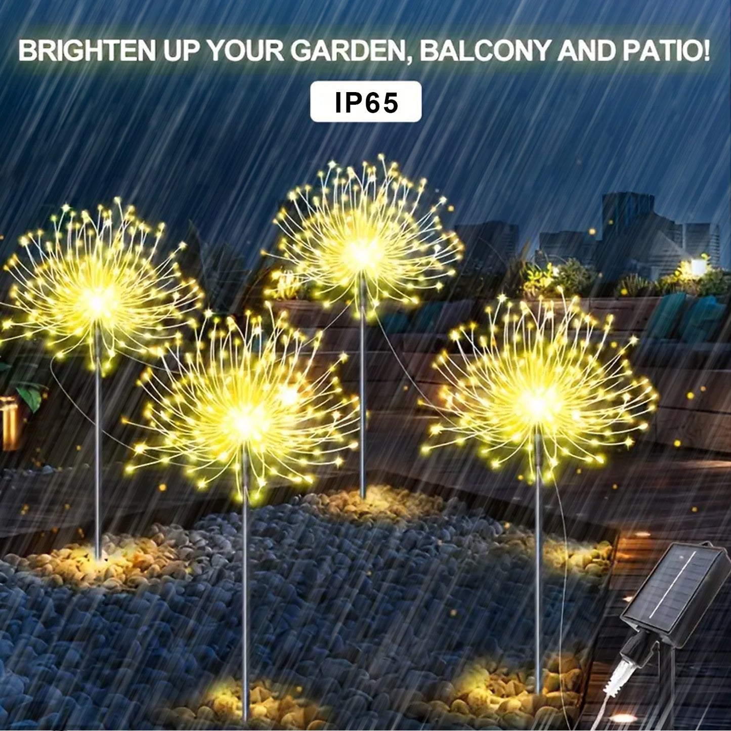 4 Pack Solar Firework Lights, Solar Garden Lights, 320/240 LED 8 Modes IP 65 Copper Wires String DIY Landscape Light for Outside, Wedding, Party, Patio Home Lawn Christmas Decorative, Christmas lights-Outdoor Lighting