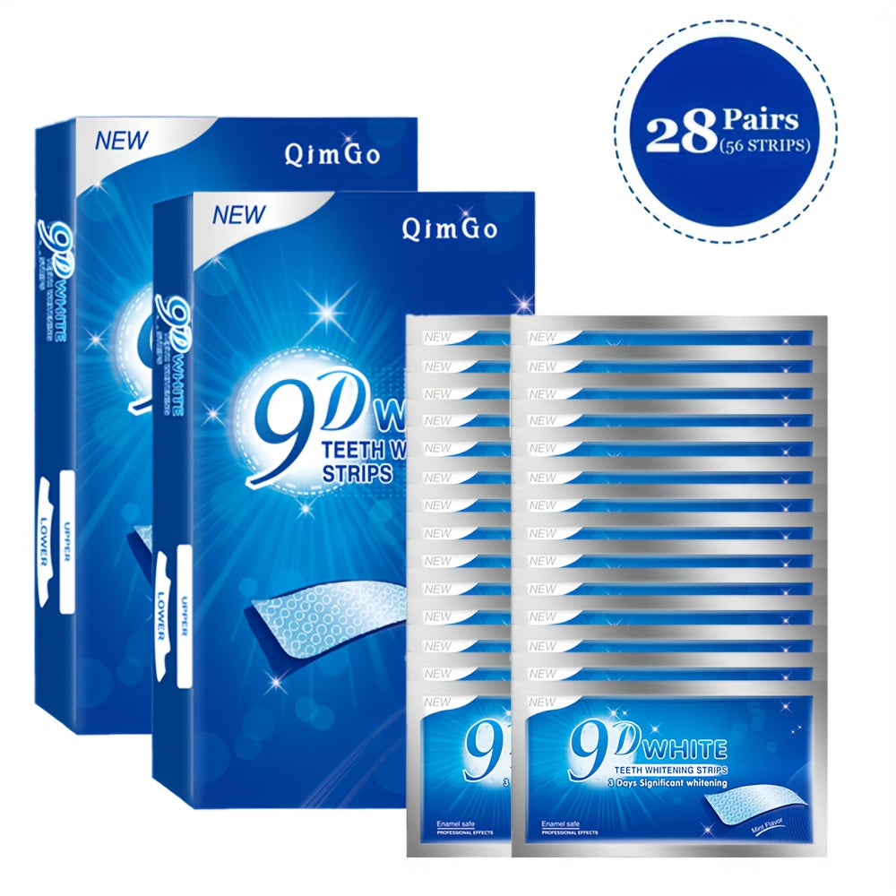 56pcs/28 pairs 9D Teeth Strips Set, Safe and, Removes Dirt, Brightens Teeth