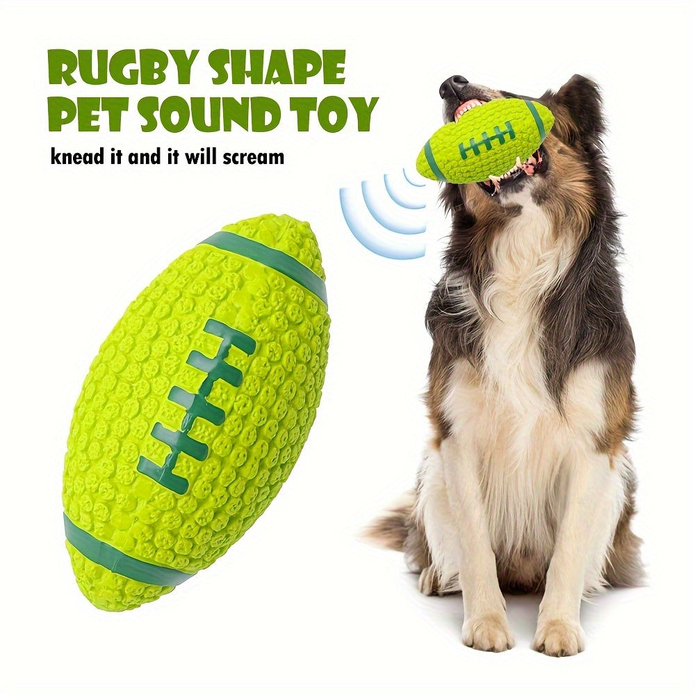 Dogs Sound Toy  Squeaky Rugby Dog Chew Toy Made of Latex, Designed for Interactive Play, Without Battery