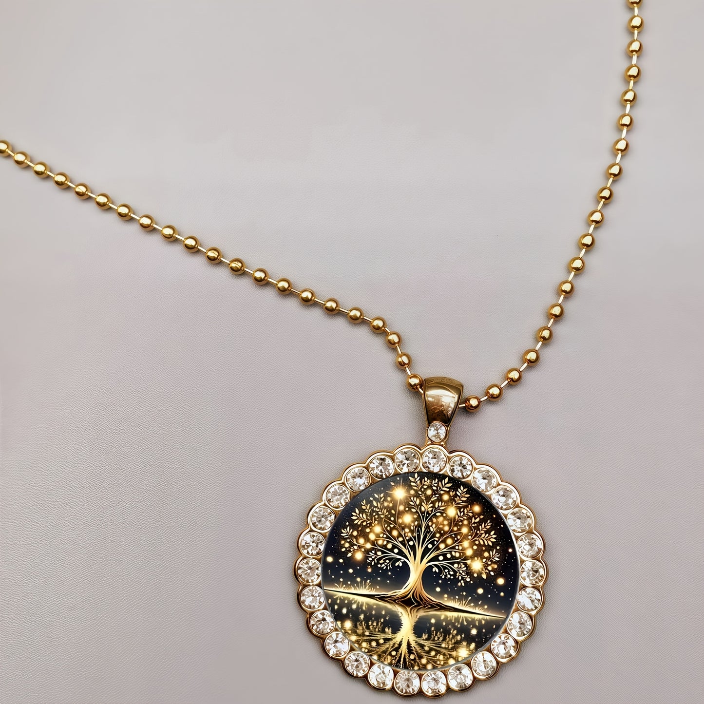 Tree of Life Keychain - Necklace-Elegant Golden & Black Design with Sparkling Accents, Perfect for Bags, Keys, Birthdays, Anniversary Gifts, Stylish and Durable, Tree Decor Jewelry Accessories