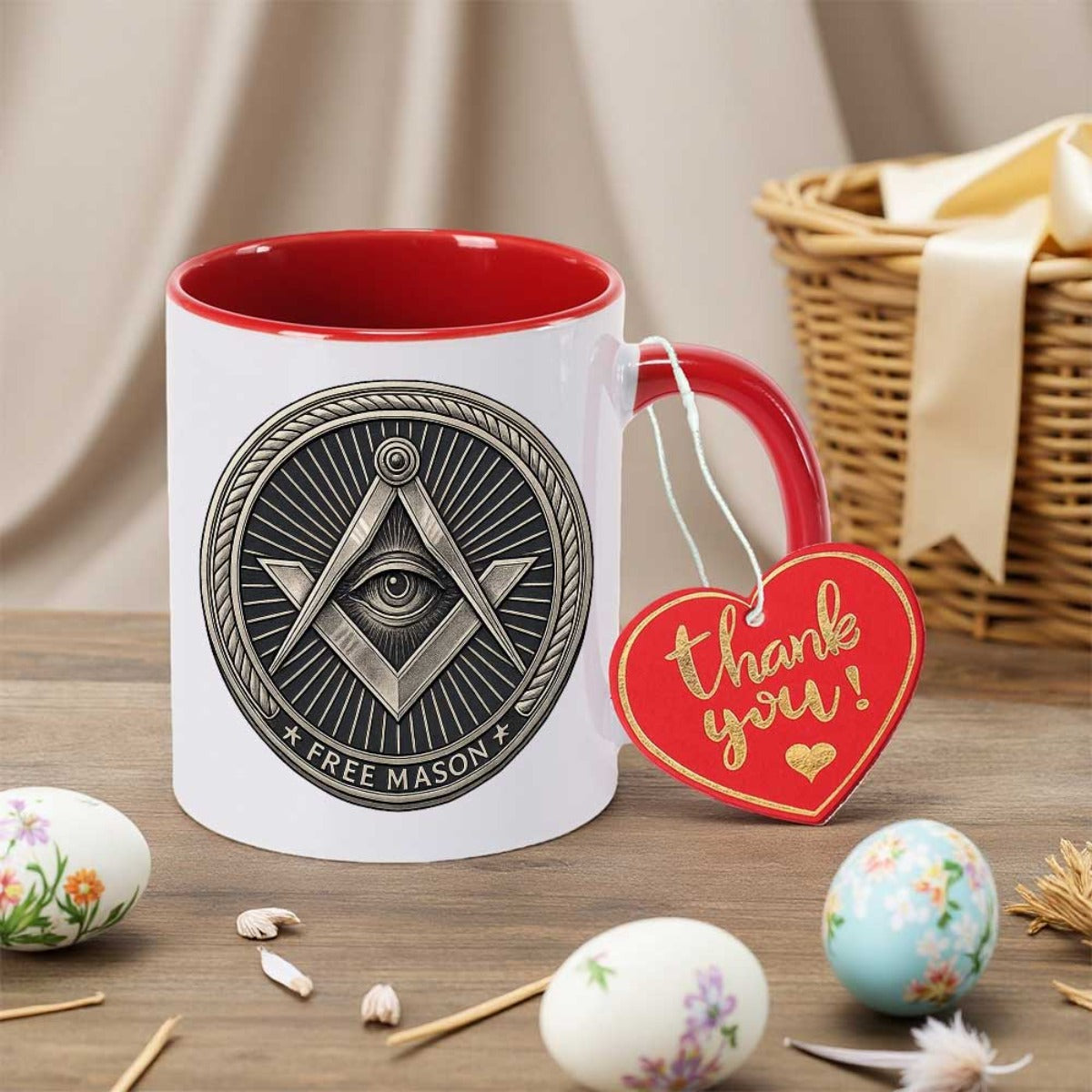 Hot Selling Secret Society 7 Colors Mug Office Water Ceramic Cup Coffee Cup Kitchen Household Cup Masonic Freemason Illuminati All Seeing Eye Symbol Pink Lightweight Buckle Closure