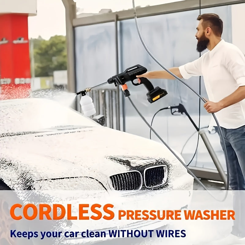 NEW Full Set Wireless Portable Pressure Washer with 2 Batteries, 3000PSI Cordless Power Washer, 24V Battery Jet Wash for Car Garden Home Patio Driveways, 5.03meter Hose Included
