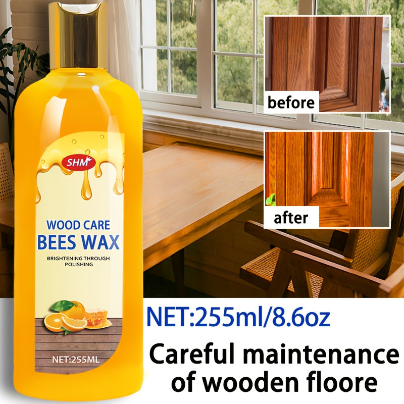 8.62oz Scented Beeswax Essential Oil Furniture Polish & Floor Wax - Orange Wood Cleaner, Restorer & Protector with Natural Beeswax Formula for Wood Floors & Furniture - Safe, Non-Toxic Maintenance, Wood Floor Cleaner, Home Ma