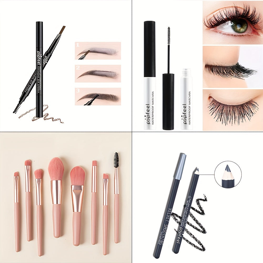 Full Set 40 Color Eyeshadow Palette Makeup Set with Mascara, Eyeliner Brush and Brow Pencil Combo Starter Kit for Beginners, Gift for Mom, Women Female Cosmetic Sets Skin Care Supplies
