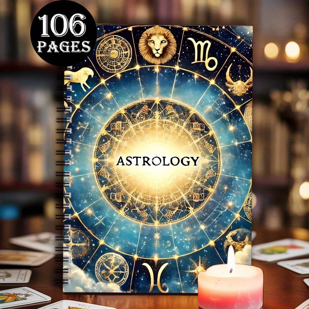 106 Pages Mystic Tarot Guide Book for Beginners - Full-Color Astrology-Themed Guide with Zodiac Symbols & Star Maps, 14.5x21cm, Includes   Detailed Card Meanings & Divination Basics, Perfect Gift for Tarot Lovers
