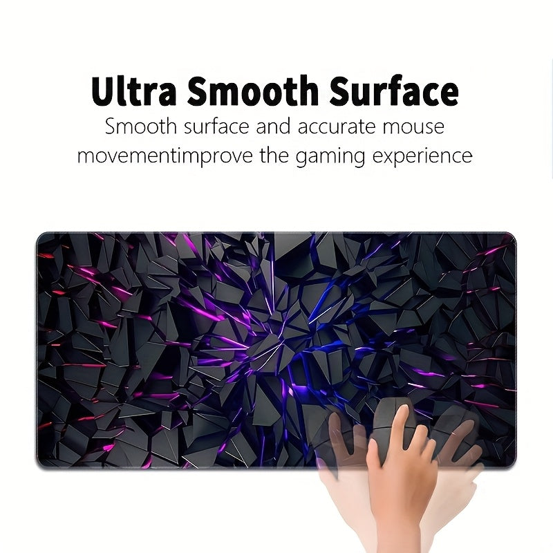Oversized (150x80cm) Small (70x30cm) Modern Black Mouse Pad Featuring Bright Neon Designs - Premium Quality with a Rubber Backing - Sturdy Desk Mat Suitable for Gaming And Office Aesthetics - Perfect Present for Christmas And