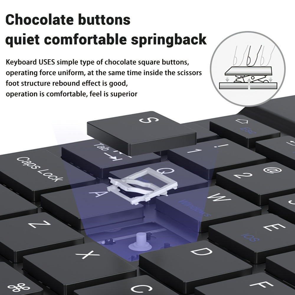 2 PCS Set Wireless Keyboard and Mouse 7 Colors Suitable for Android Tablets and iPads, Mini English Keyboards Home Office Computer Accessories Tools Sets