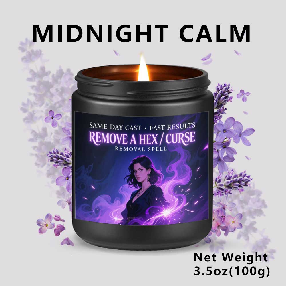 Curse Witchcraft Breaking Spell Candle - Remove Bad Energy & Hex Removal Ritual, Long-Lasting Soy Wax Magic Jar with Lavender Scent, & Rebound Spell for s, Witchcraft Gift for Women/Men (Halloween, Christmas, New Year) - Use