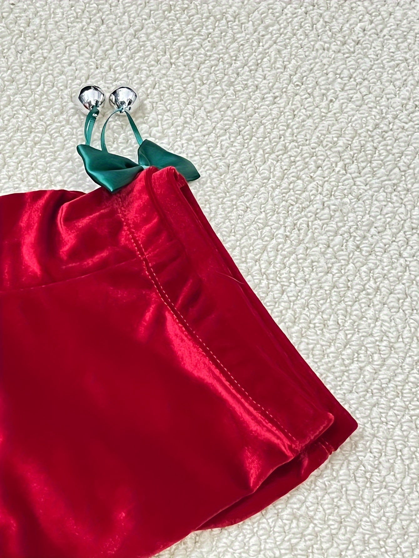 Christmas Hat Gift Set: Men's High-Quality Fleece Sexy Christmas Underwear with Bow & Bell, Includes Free Santa Cap – Light Beige-Friendly Smooth Fabric for Comfortable Wear. Perfect Attire Experience at Costume Parties Adu