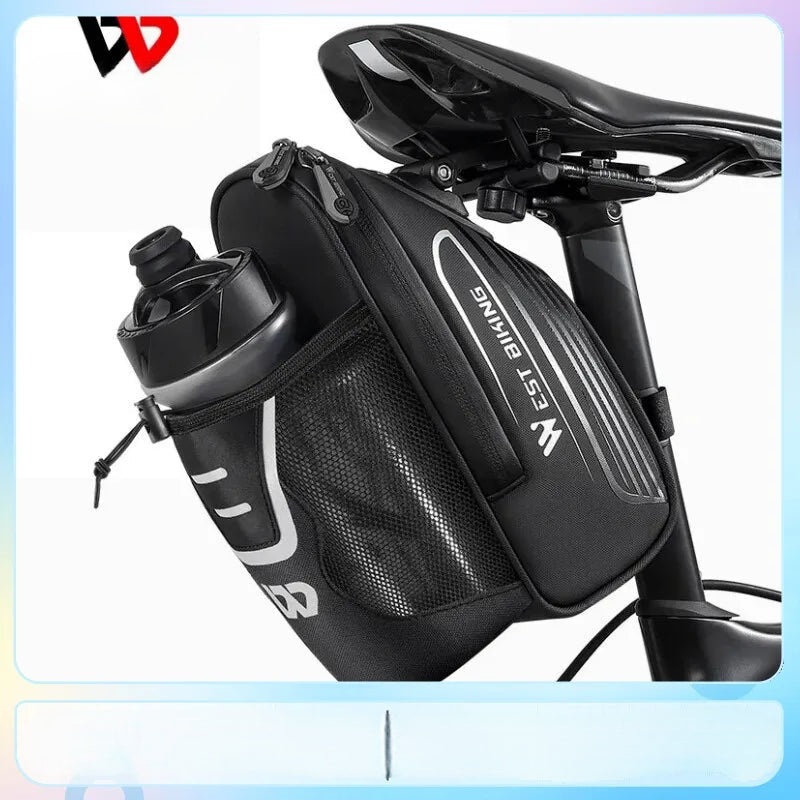 Bike Saddle Bag With Water Bottle Pocket Waterproof Tail Pannier MTB Road Bicycle Under Seat Bag Cycling Accessories